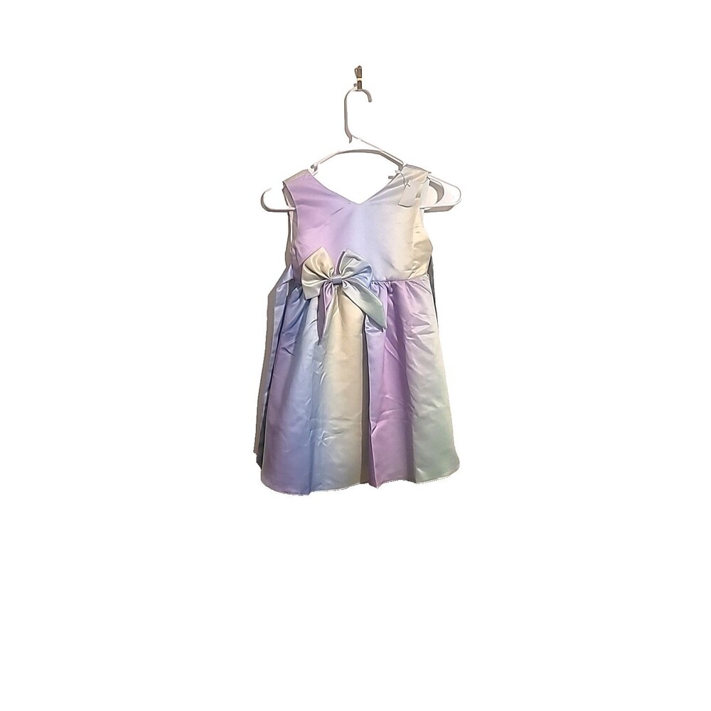 Girls Satin Pastel Party Dress, girls Size 6-7